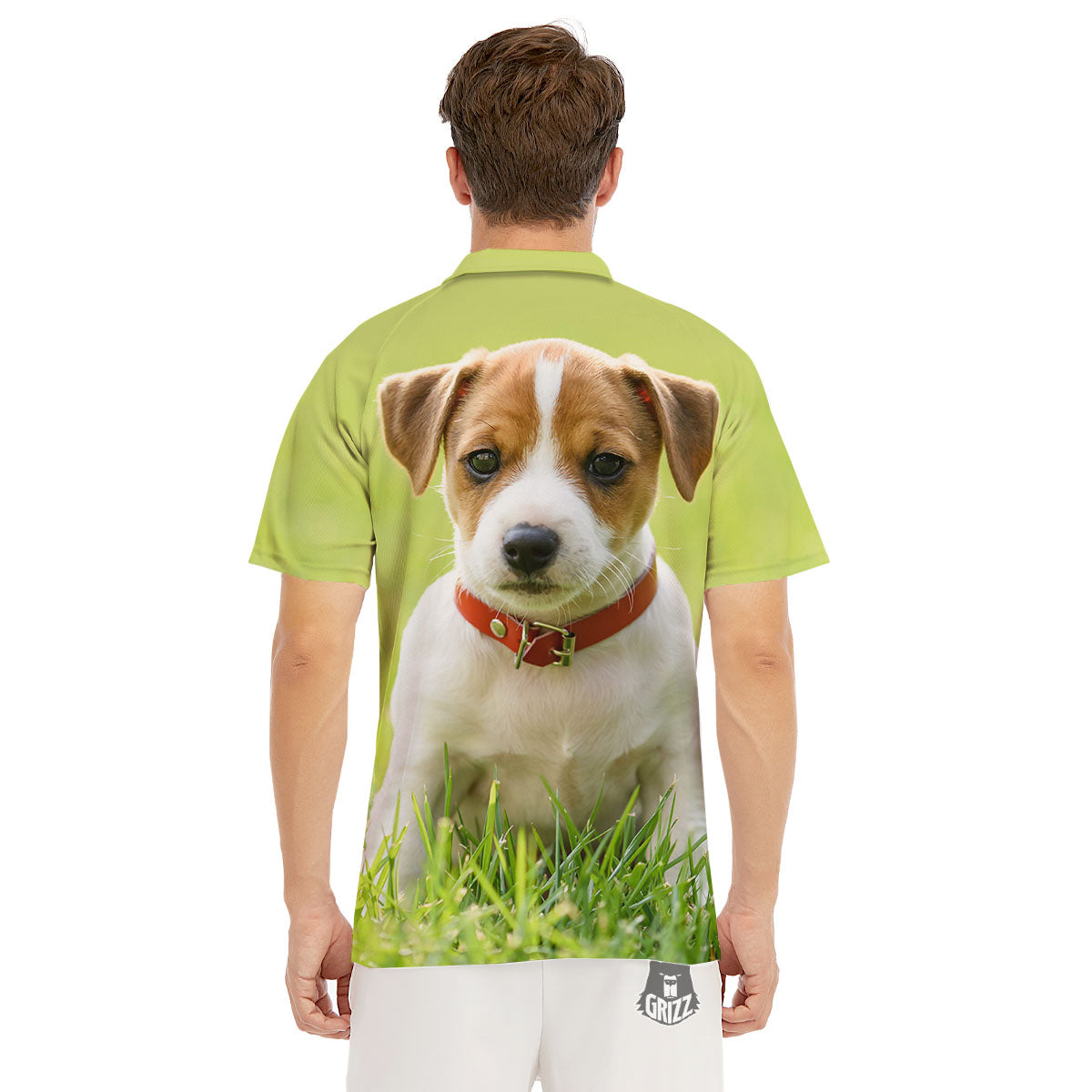 Jack Russell Terrier Little Print Men's Golf Shirts-grizzshop
