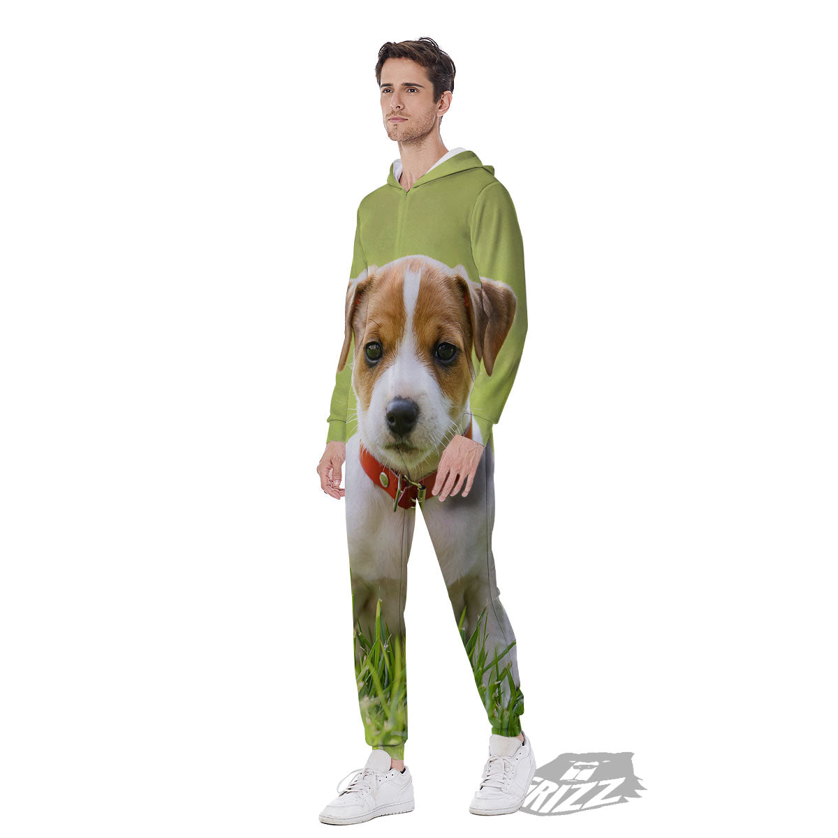 Jack Russell Terrier Little Print Men's Jumpsuit-grizzshop