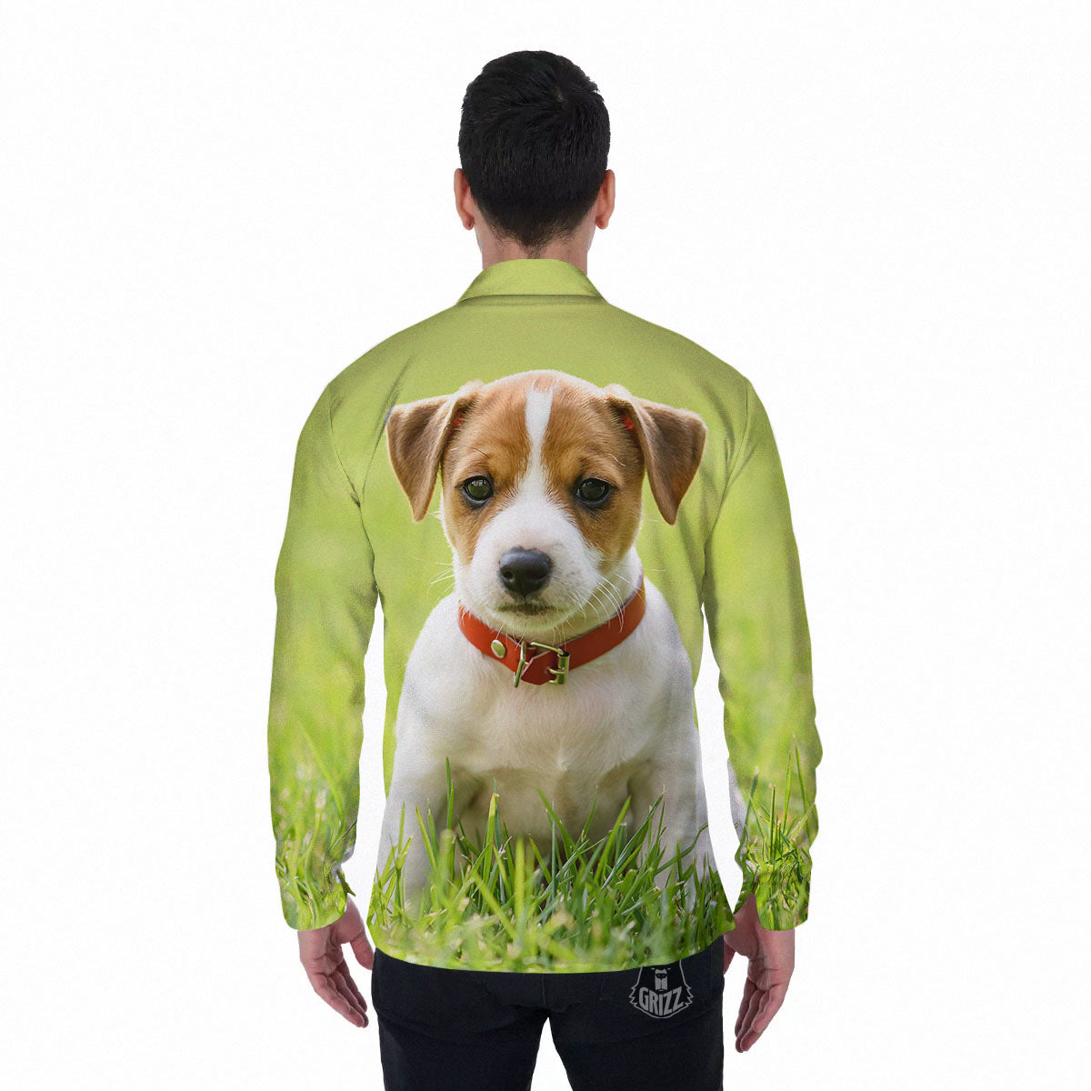 Jack Russell Terrier Little Print Men's Long Sleeve Shirts-grizzshop