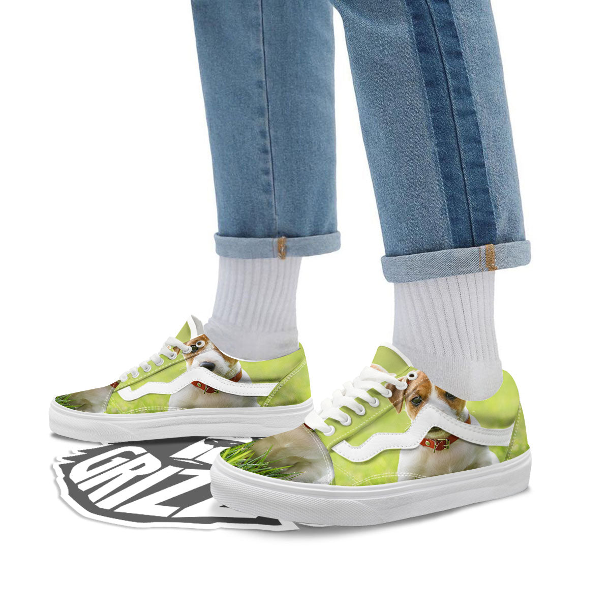 Jack Russell Terrier Little Print Skate Shoes-grizzshop