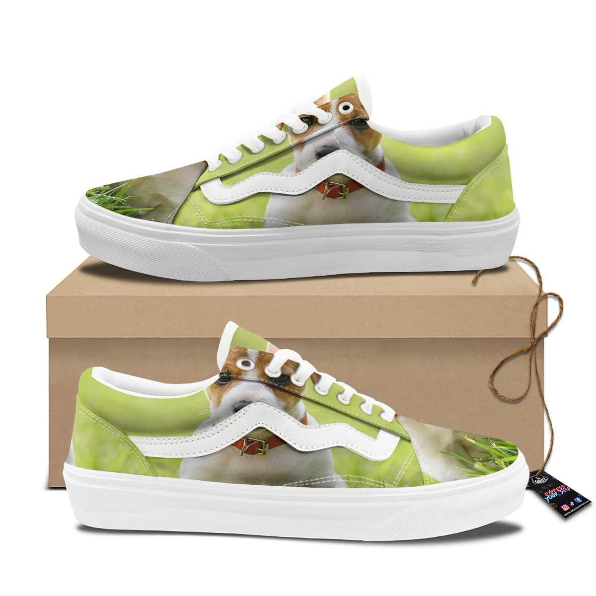Jack Russell Terrier Little Print Skate Shoes-grizzshop