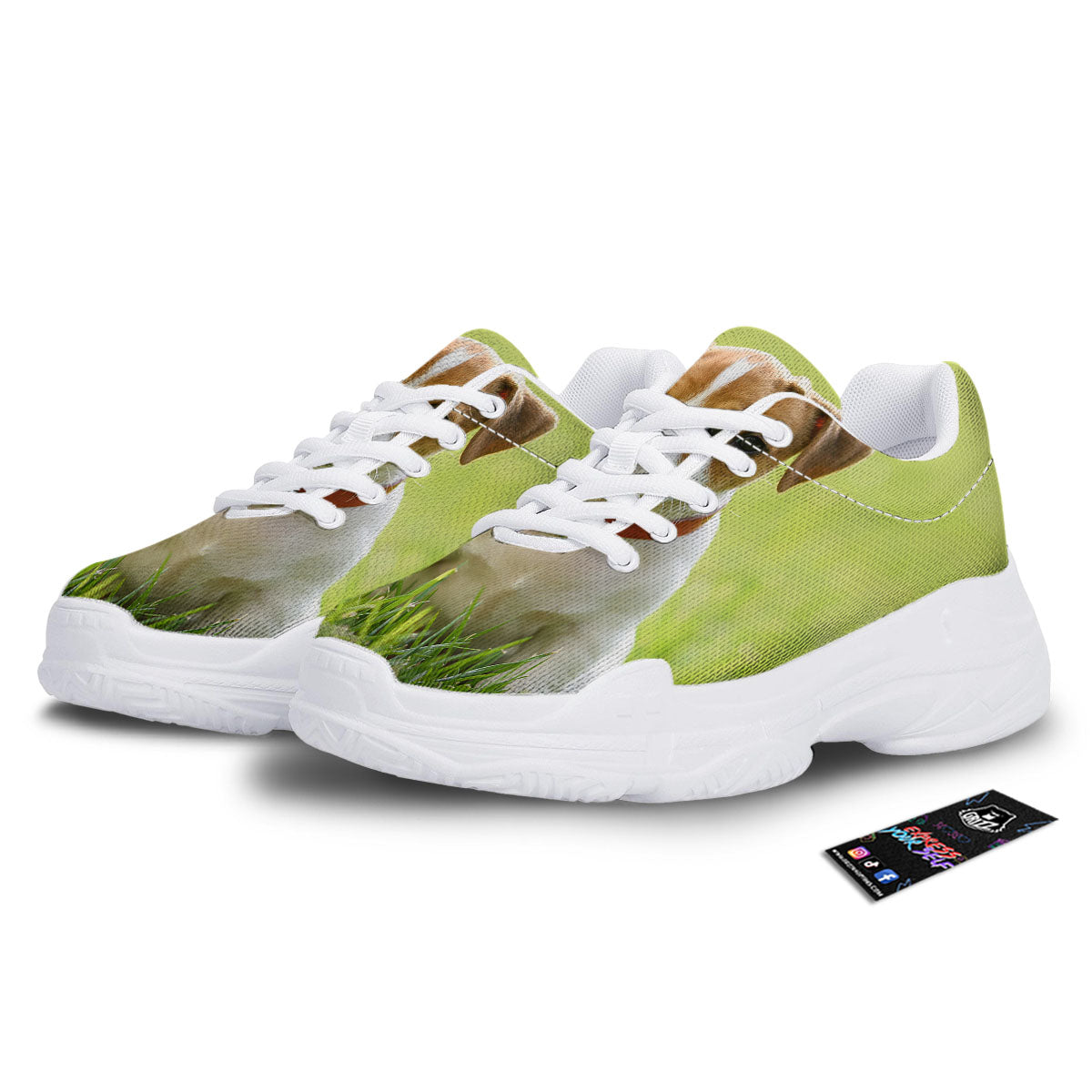 Jack Russell Terrier Little Print White Chunky Shoes-grizzshop