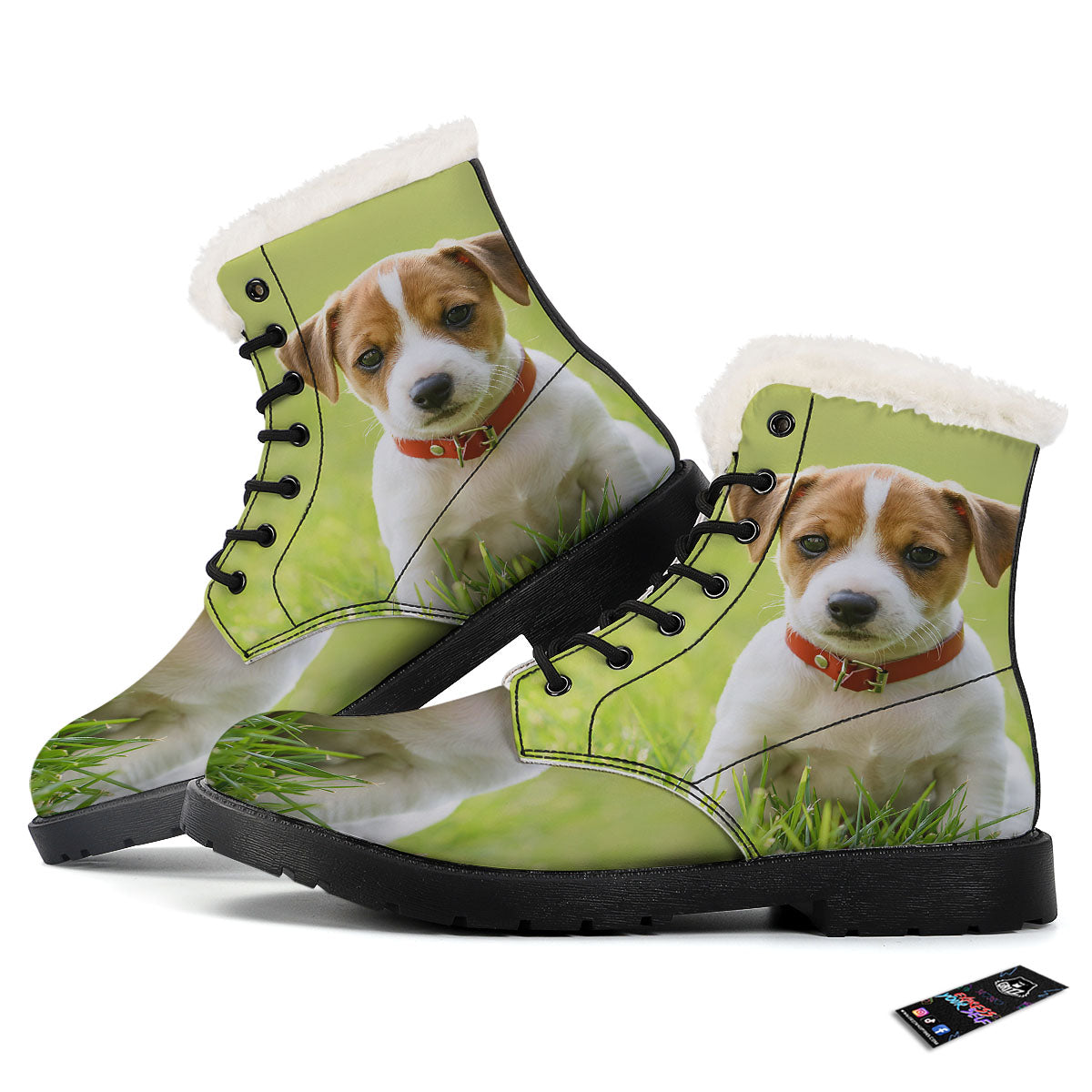 Jack Russell Terrier Little Print Winter Boots-grizzshop