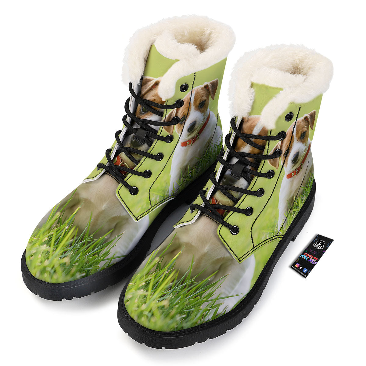 Jack Russell Terrier Little Print Winter Boots-grizzshop