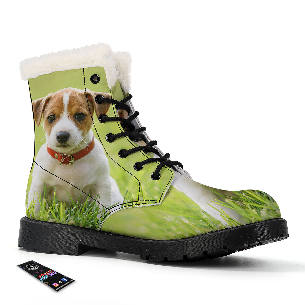 Jack Russell Terrier Little Print Winter Boots-grizzshop