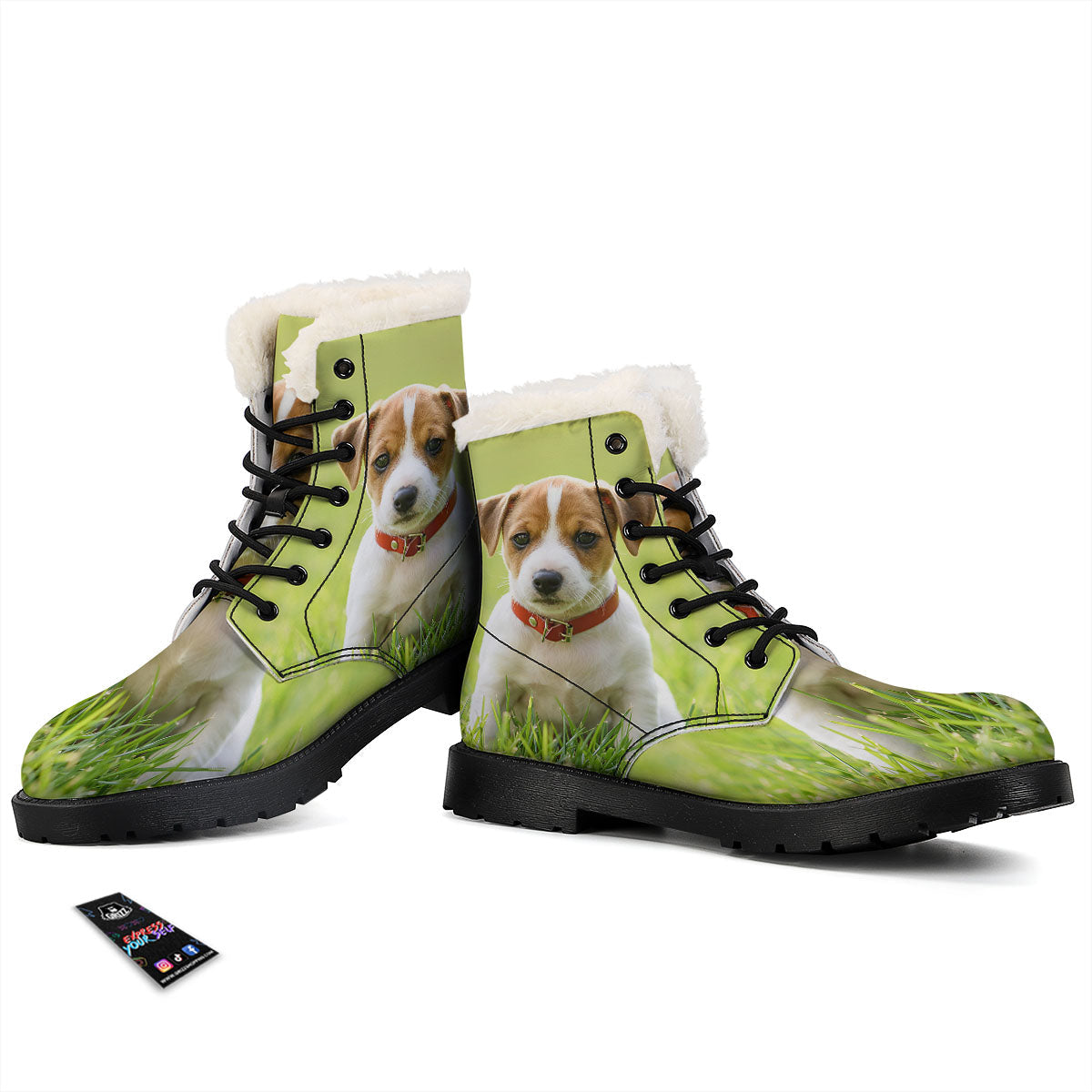 Jack Russell Terrier Little Print Winter Boots-grizzshop
