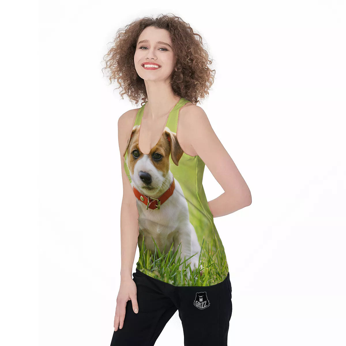Jack Russell Terrier Little Print Women's Racerback Tank Top-grizzshop
