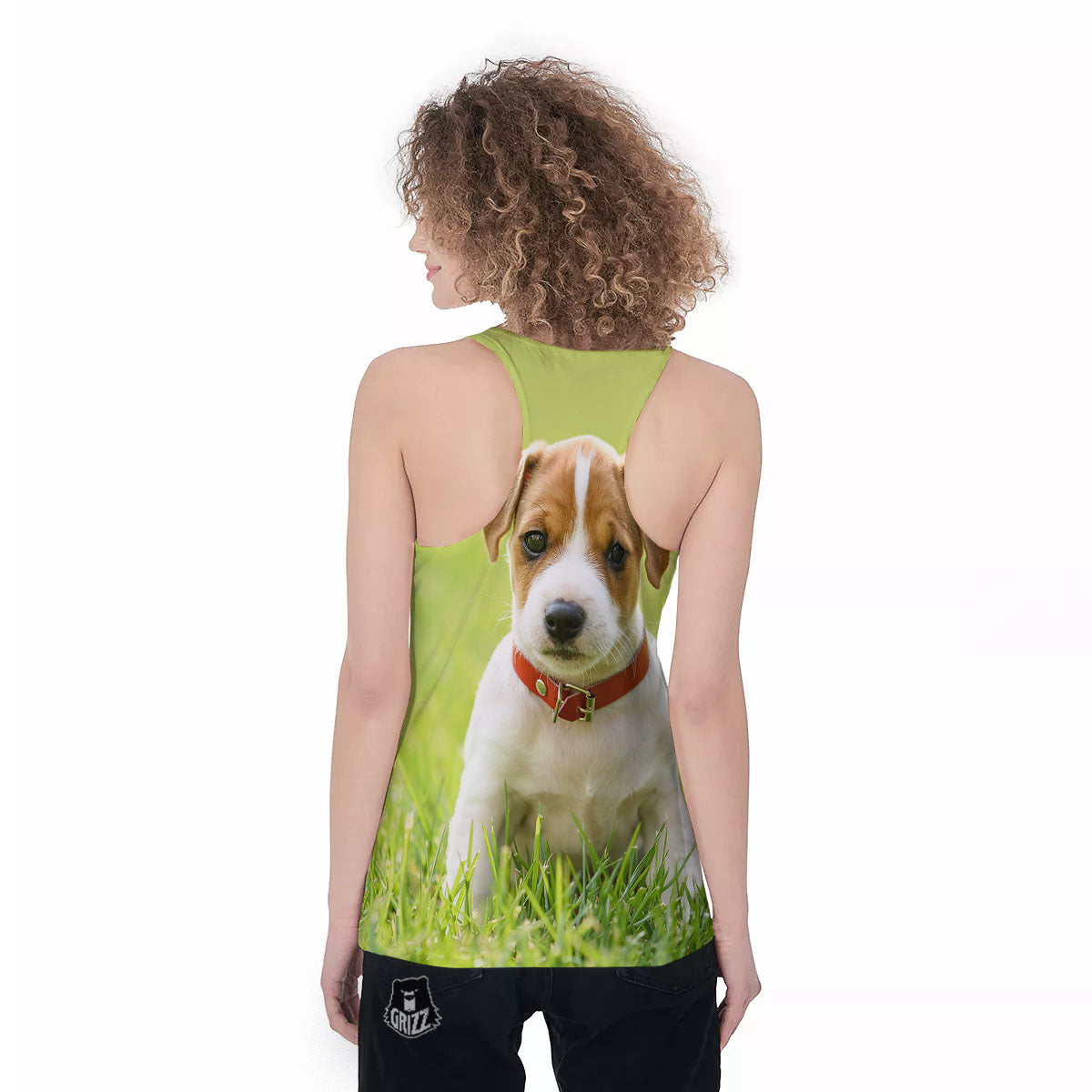 Jack Russell Terrier Little Print Women's Racerback Tank Top-grizzshop