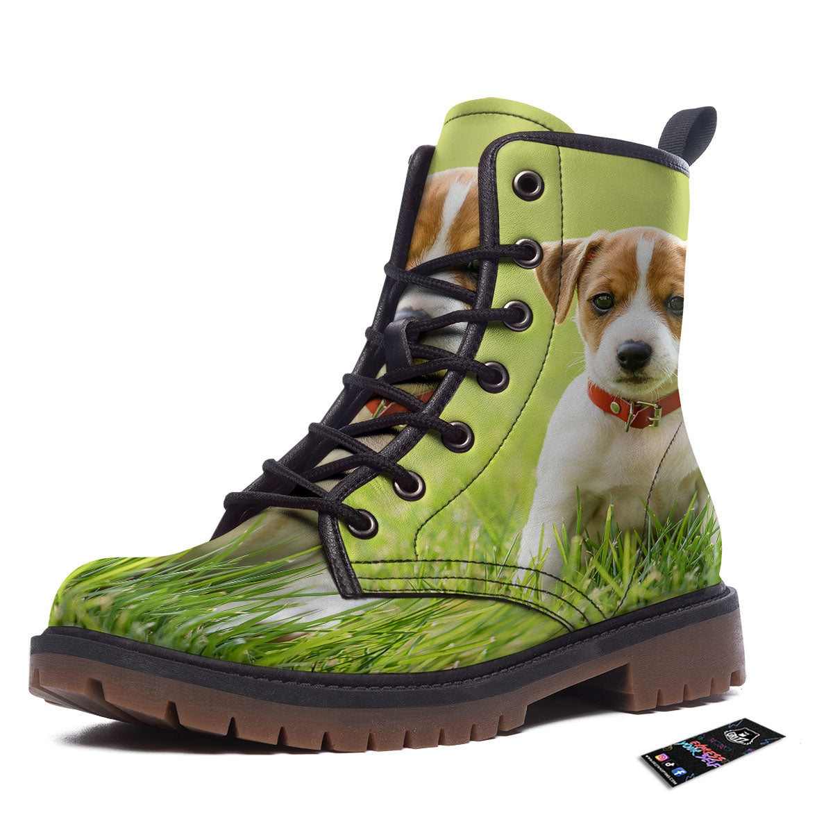Jack Russell Terrier Little Print Work Boots-grizzshop