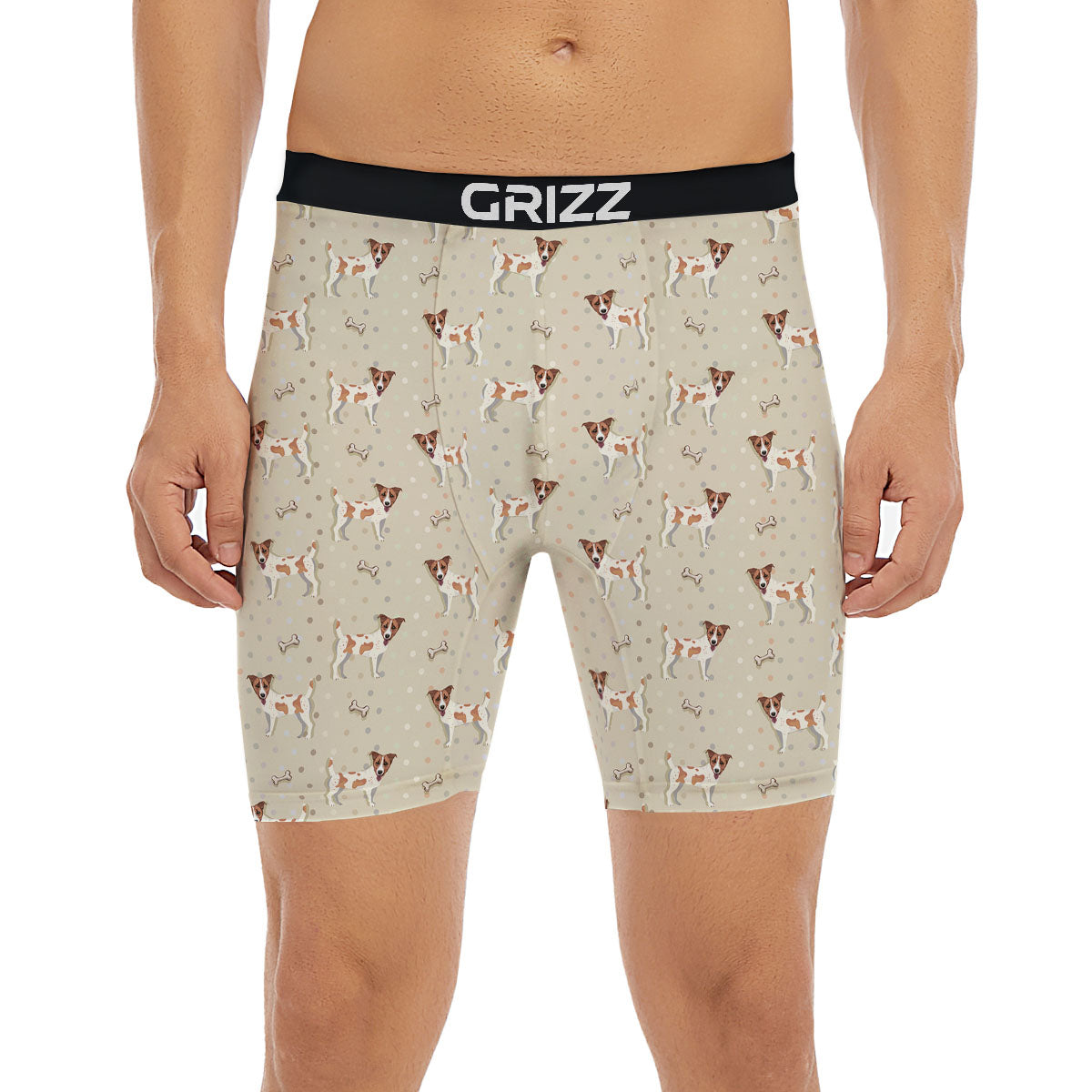 Jack Russell Terrier Polka Dot Print Pattern Boxer Briefs-grizzshop
