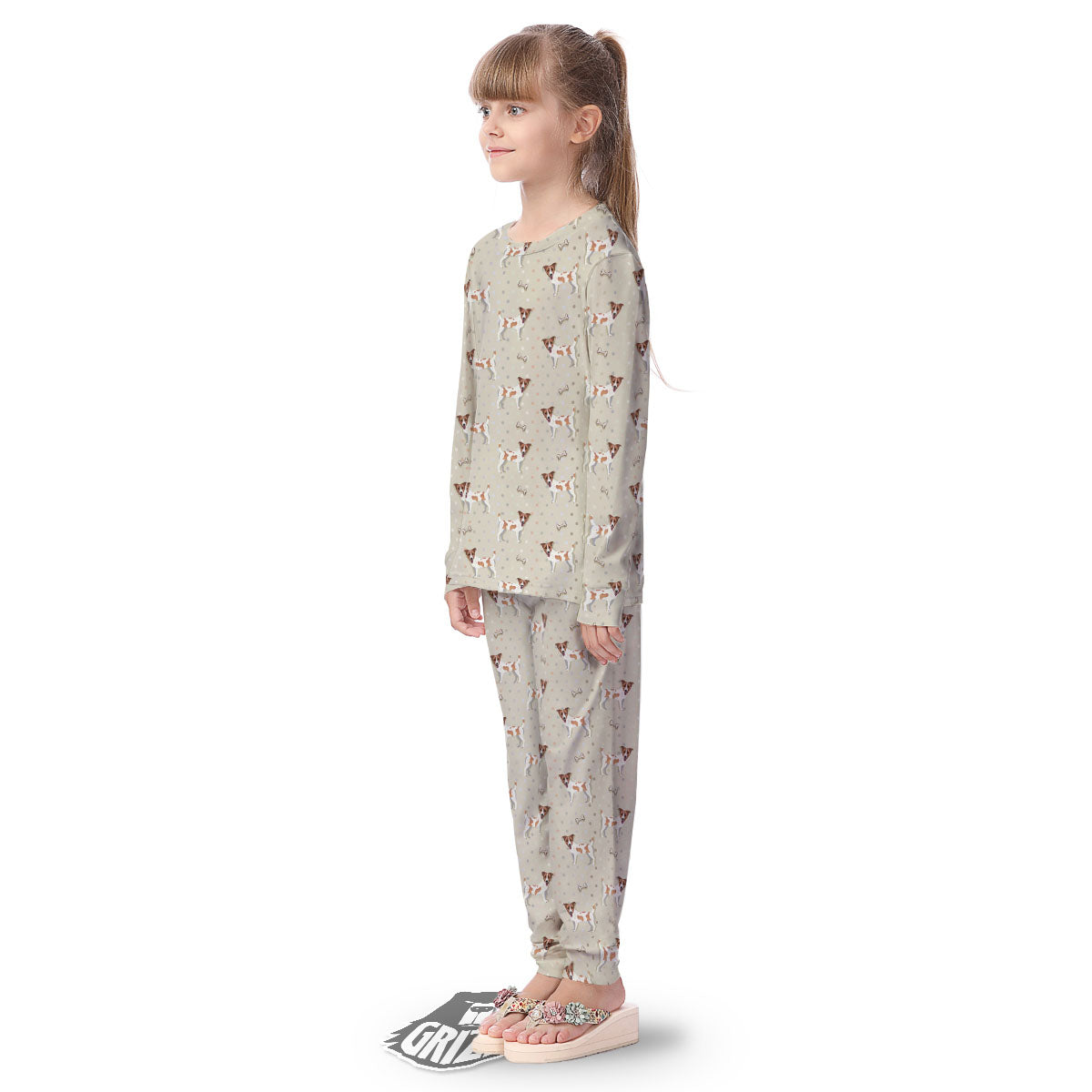 Jack Russell Terrier Polka Dot Print Pattern Kid's Pajamas-grizzshop