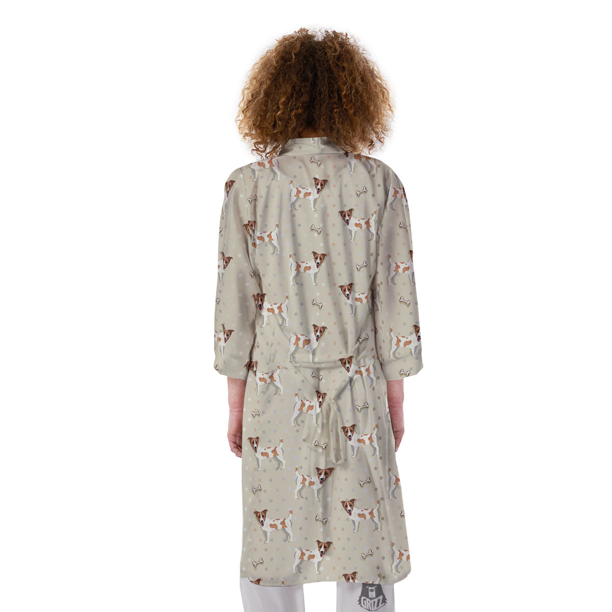 Jack Russell Terrier Polka Dot Print Pattern Kimono-grizzshop