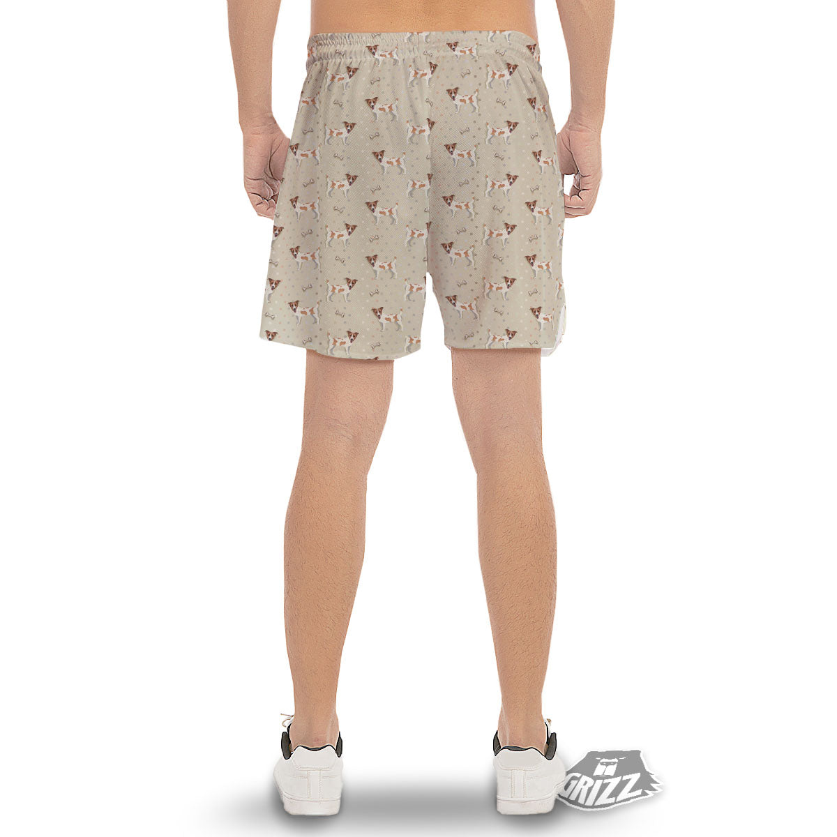 Jack Russell Terrier Polka Dot Print Pattern Men's Gym Shorts-grizzshop