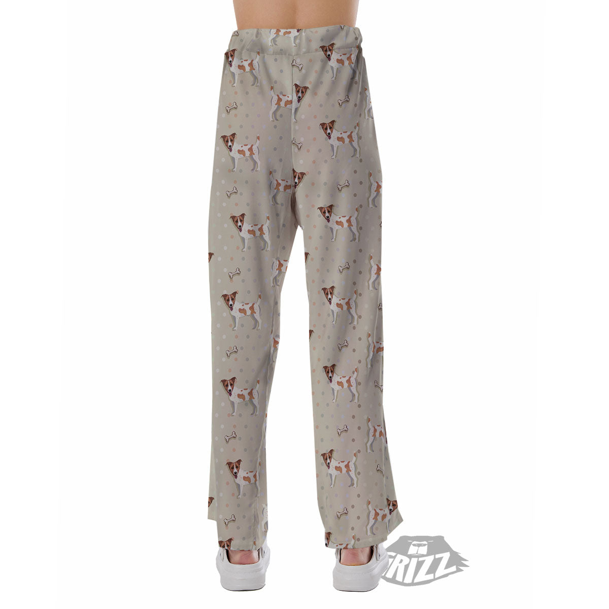 Jack Russell Terrier Polka Dot Print Pattern Pajama Pants-grizzshop