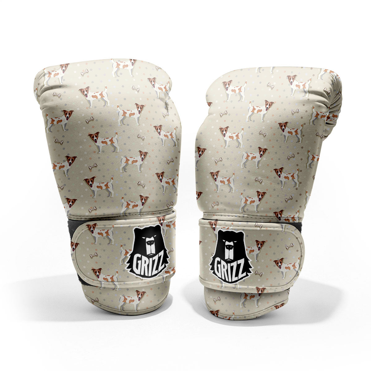 Jack Russell Terrier Polka Dot Print Pattern Pro Boxing Glove