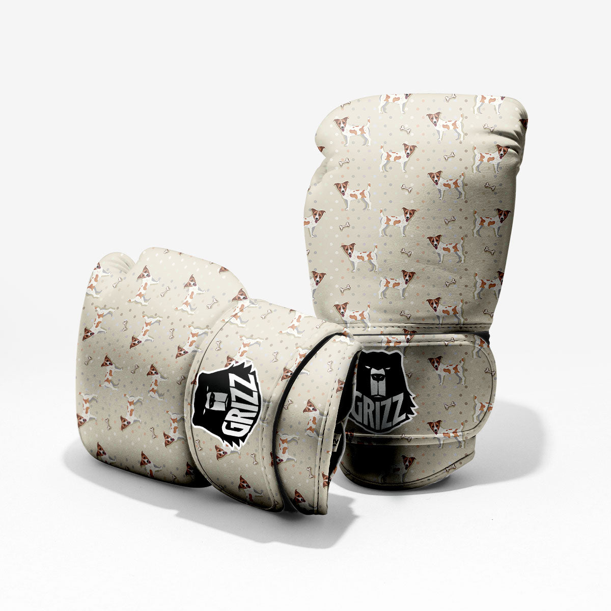 Jack Russell Terrier Polka Dot Print Pattern Pro Boxing Glove