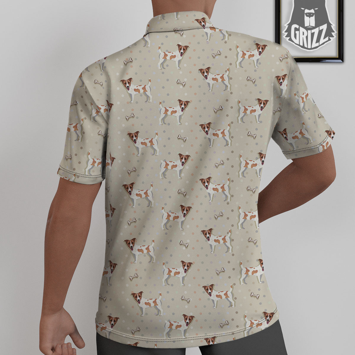 Jack Russell Terrier Polka Dot Print Pattern Untucked Shirts-grizzshop
