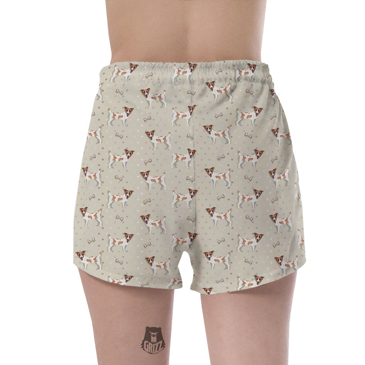 Jack Russell Terrier Polka Dot Print Pattern Women's Shorts-grizzshop