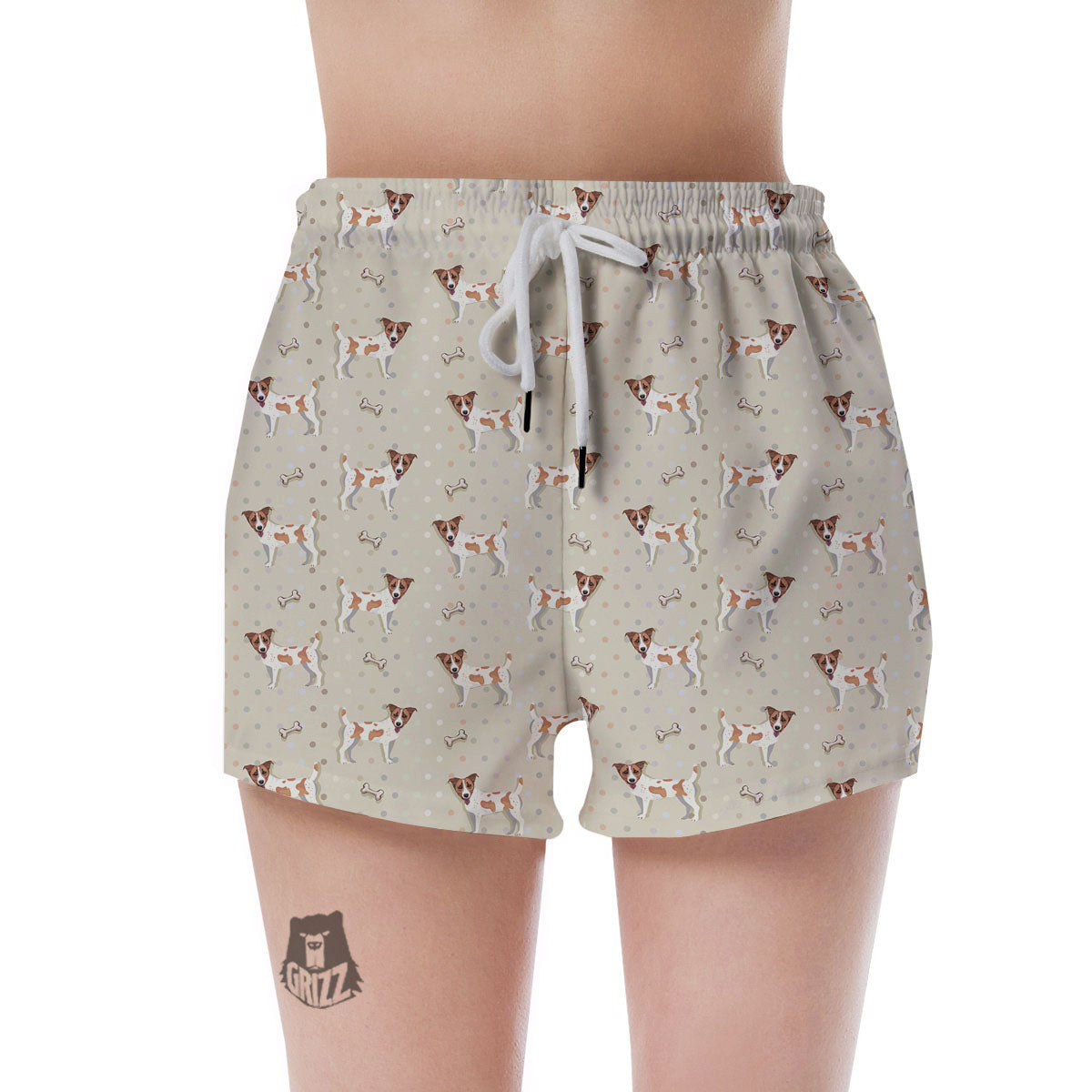 Jack Russell Terrier Polka Dot Print Pattern Women's Shorts-grizzshop