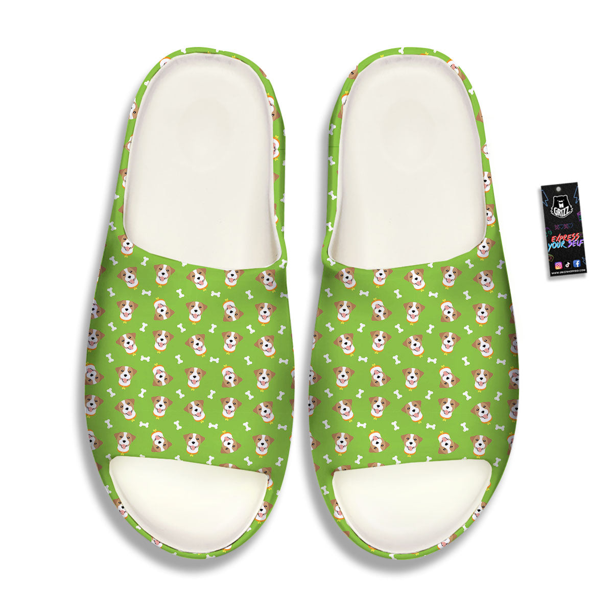 Jack Russell Terrier Happy Print Pattern Sandals-grizzshop