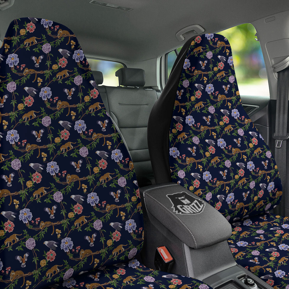 Jaguar And Eagle Print Pattern Car Seat Covers-grizzshop