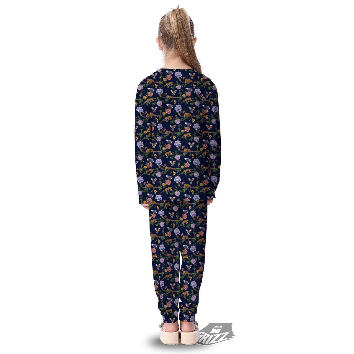 Jaguar And Eagle Print Pattern Kid's Pajamas-grizzshop