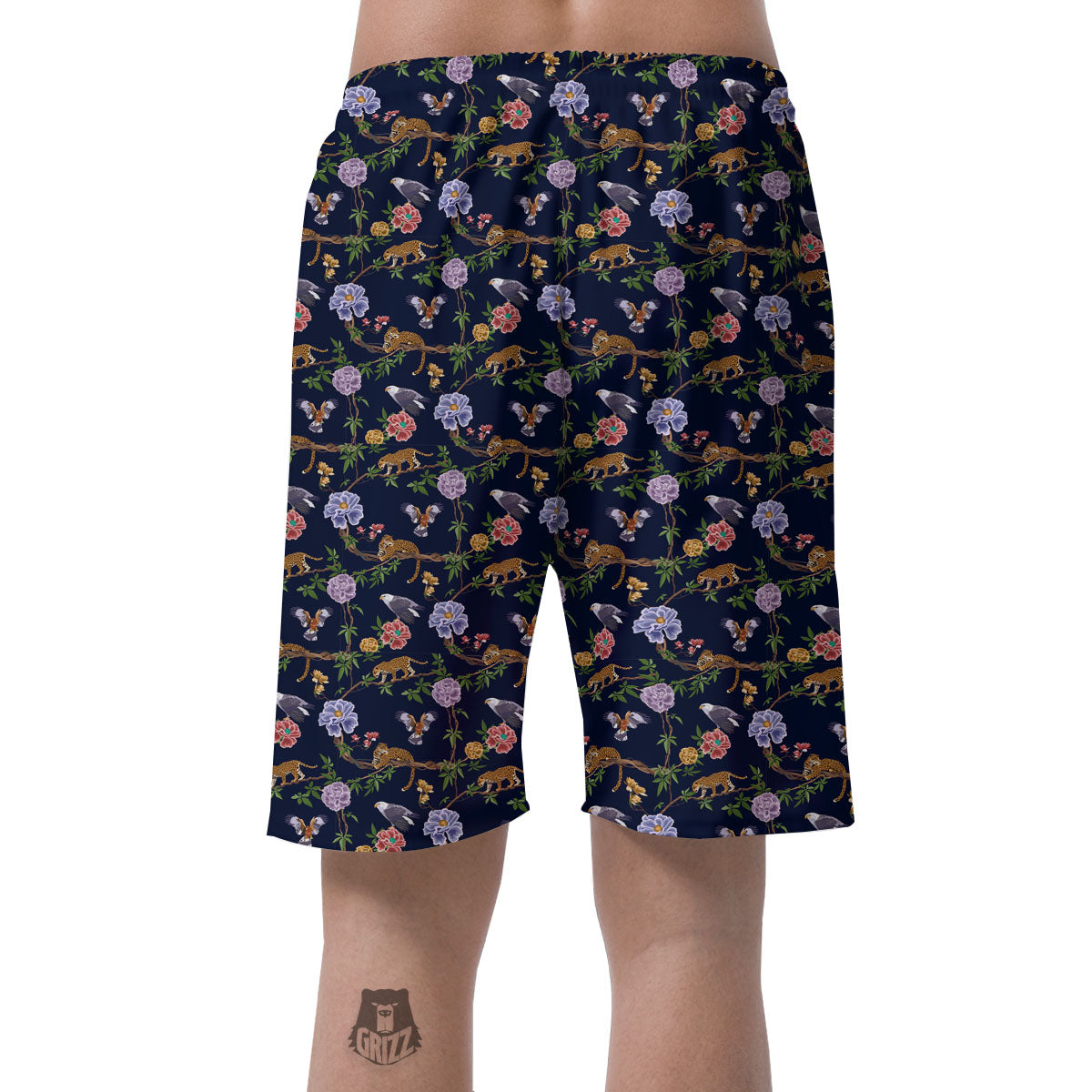Jaguar And Eagle Print Pattern Men's Shorts-grizzshop