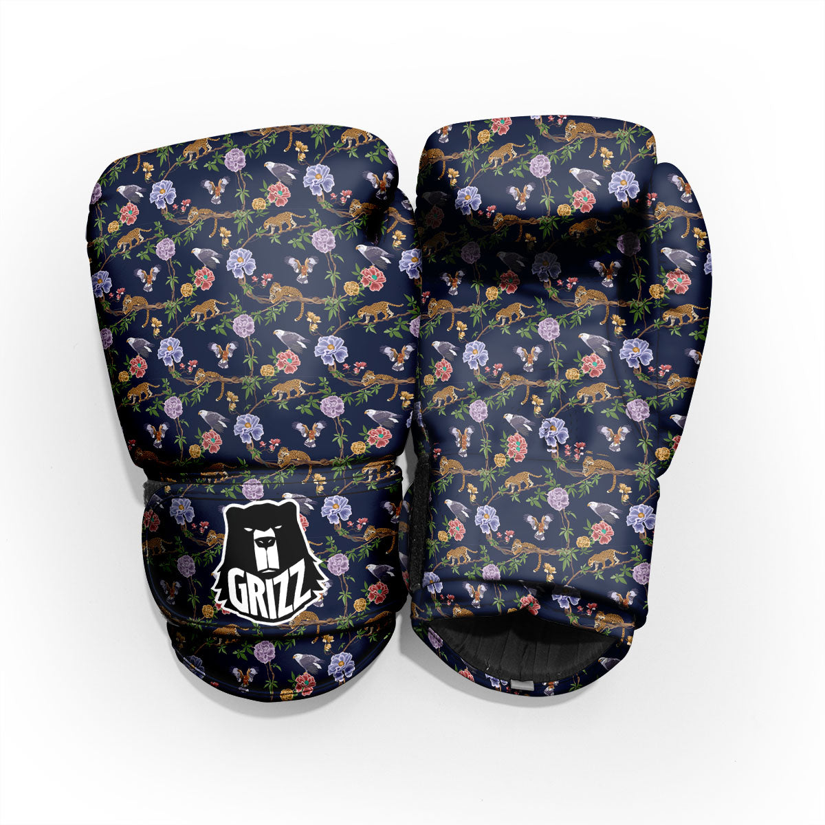 Jaguar And Eagle Print Pattern Sparring Gloves-grizzshop