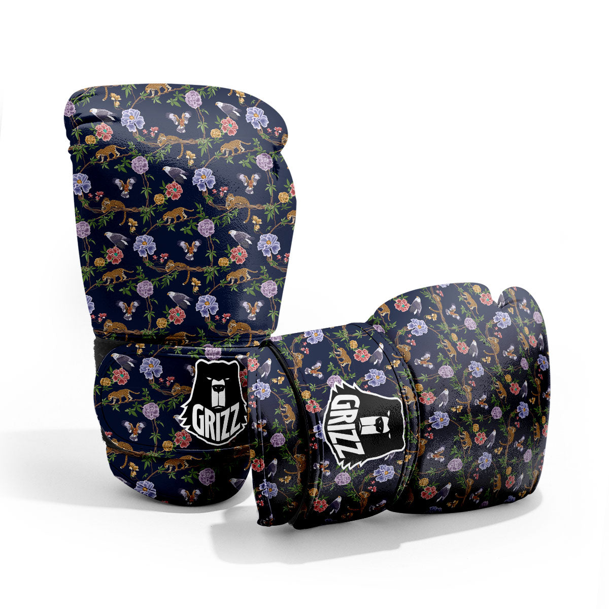 Jaguar And Eagle Print Pattern Sparring Gloves-grizzshop