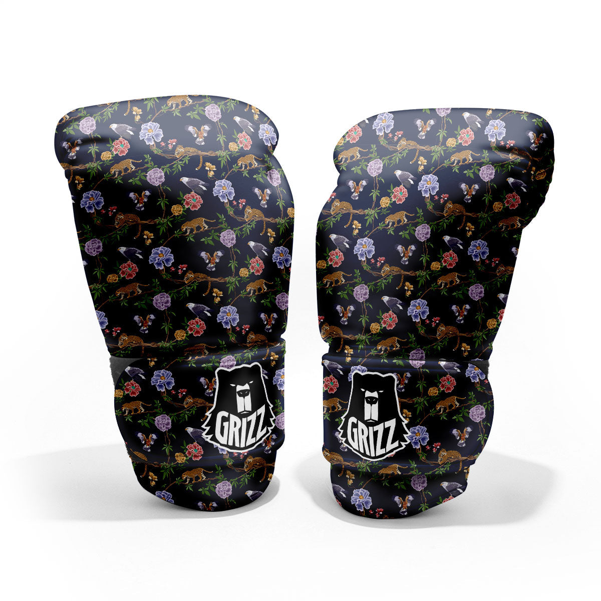 Jaguar And Eagle Print Pattern Sparring Gloves-grizzshop
