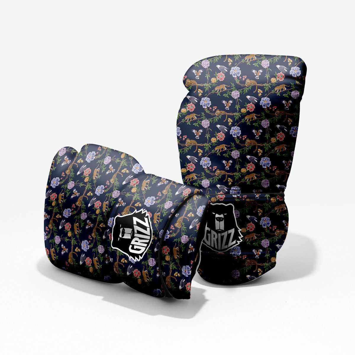 Jaguar And Eagle Print Pattern Sparring Gloves-grizzshop