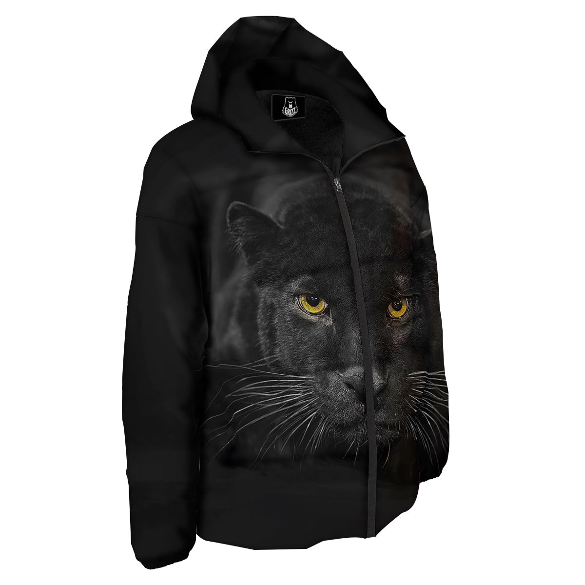 Jaguar Black Print Down Jacket-grizzshop