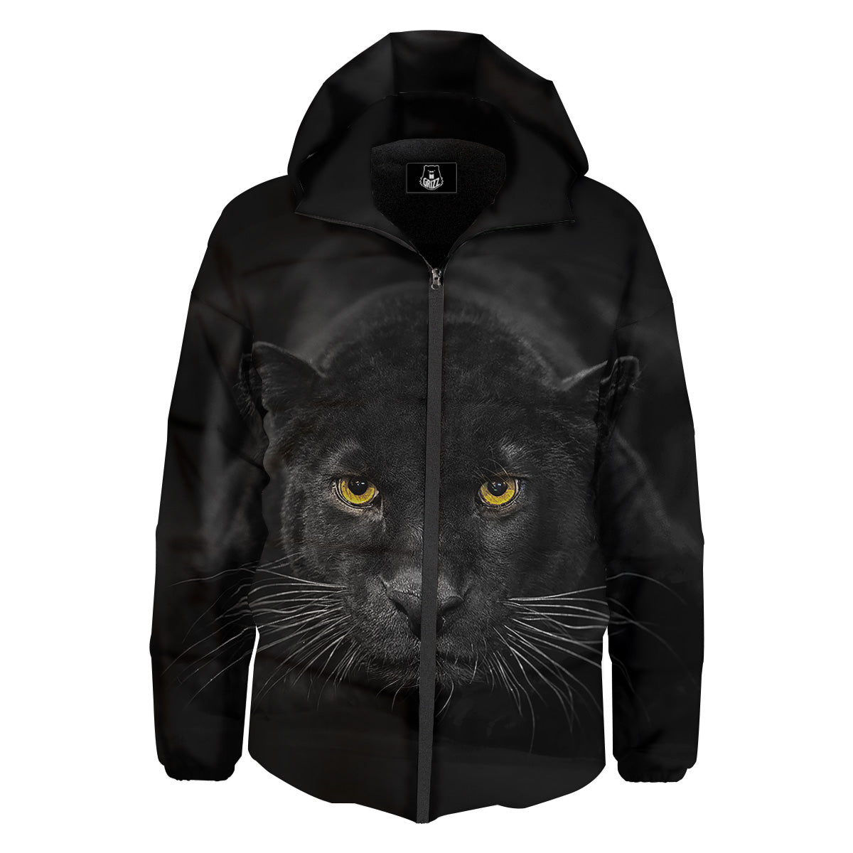 Jaguar Black Print Down Jacket-grizzshop