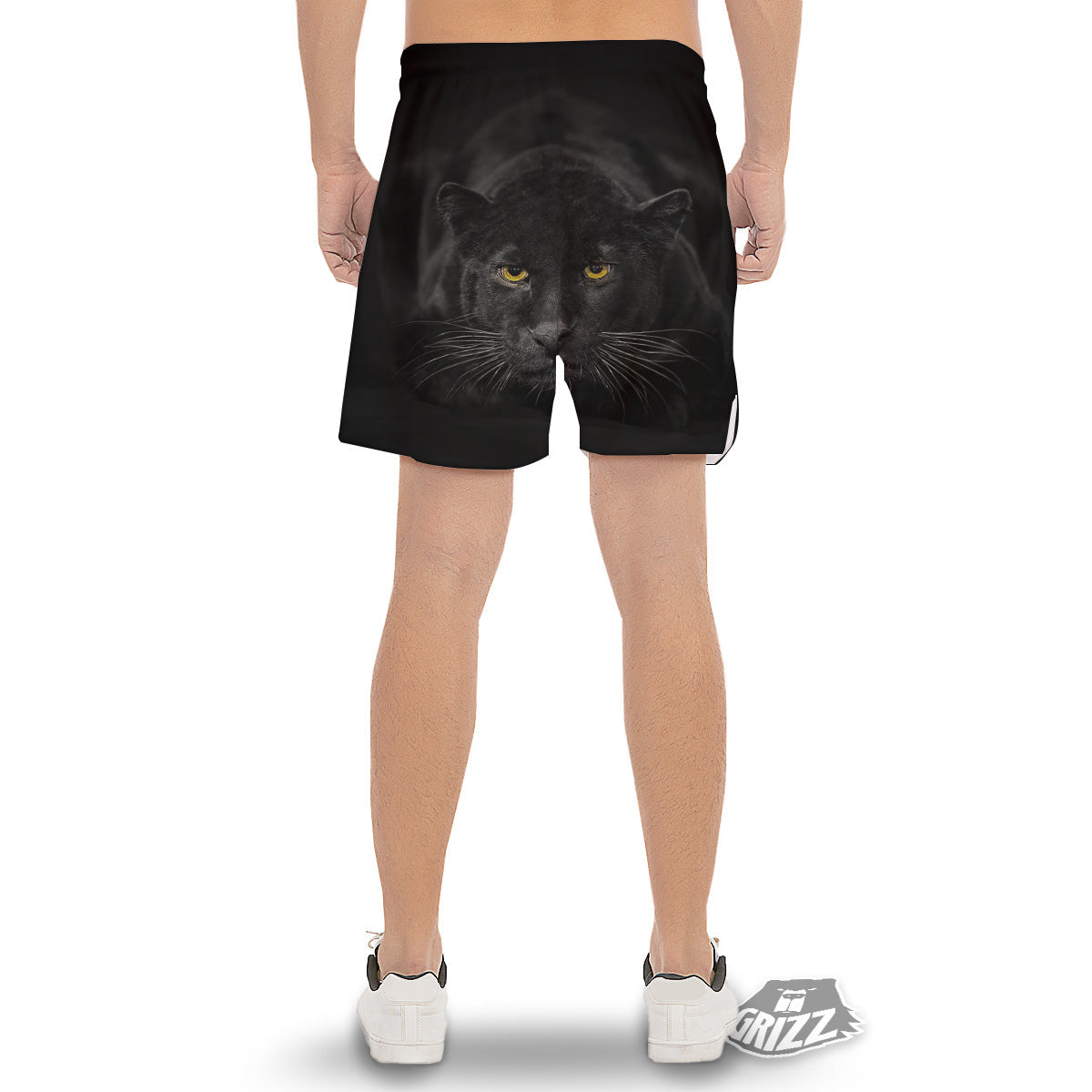 Jaguar Black Print Men's Gym Shorts-grizzshop
