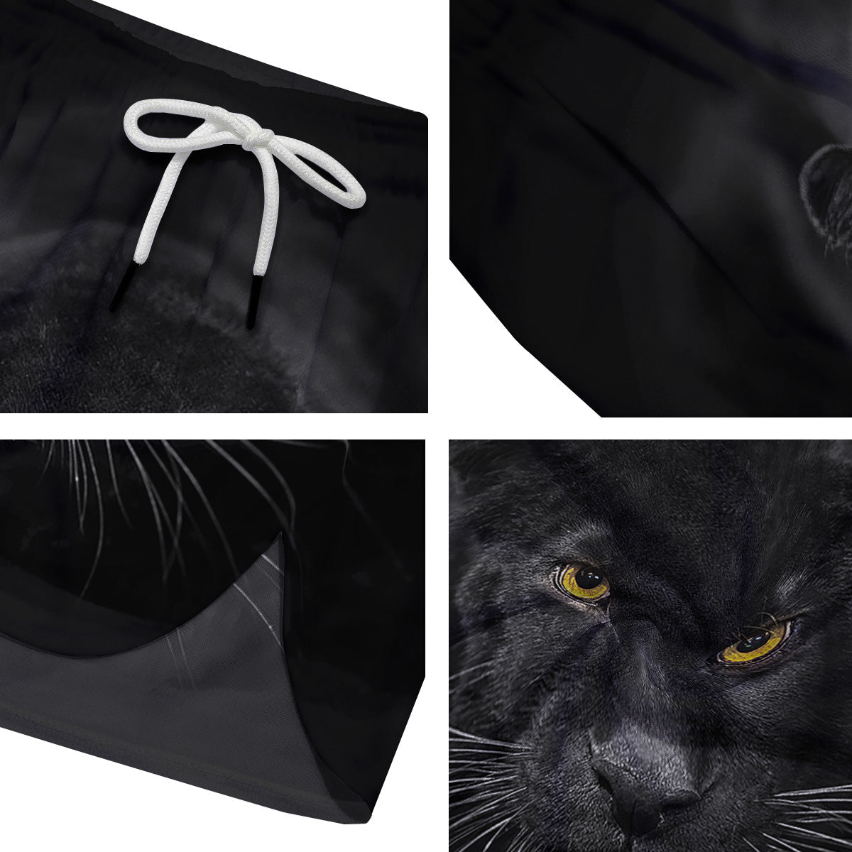 Jaguar Black Print Men's Running Shorts-grizzshop