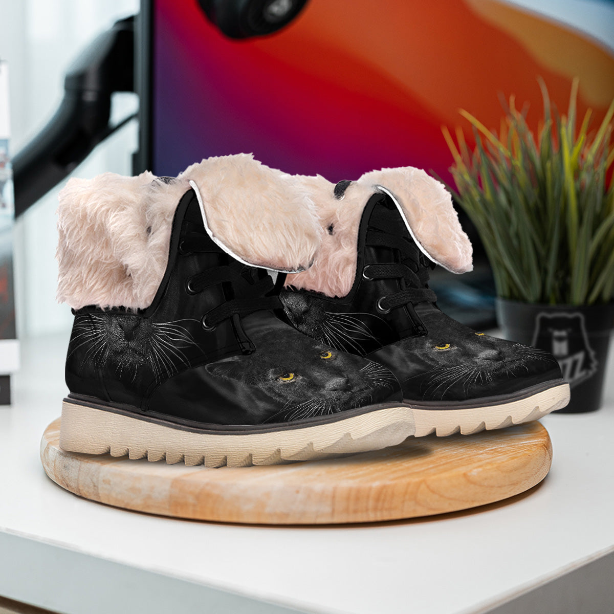 Jaguar Black Print Snow Boots-grizzshop