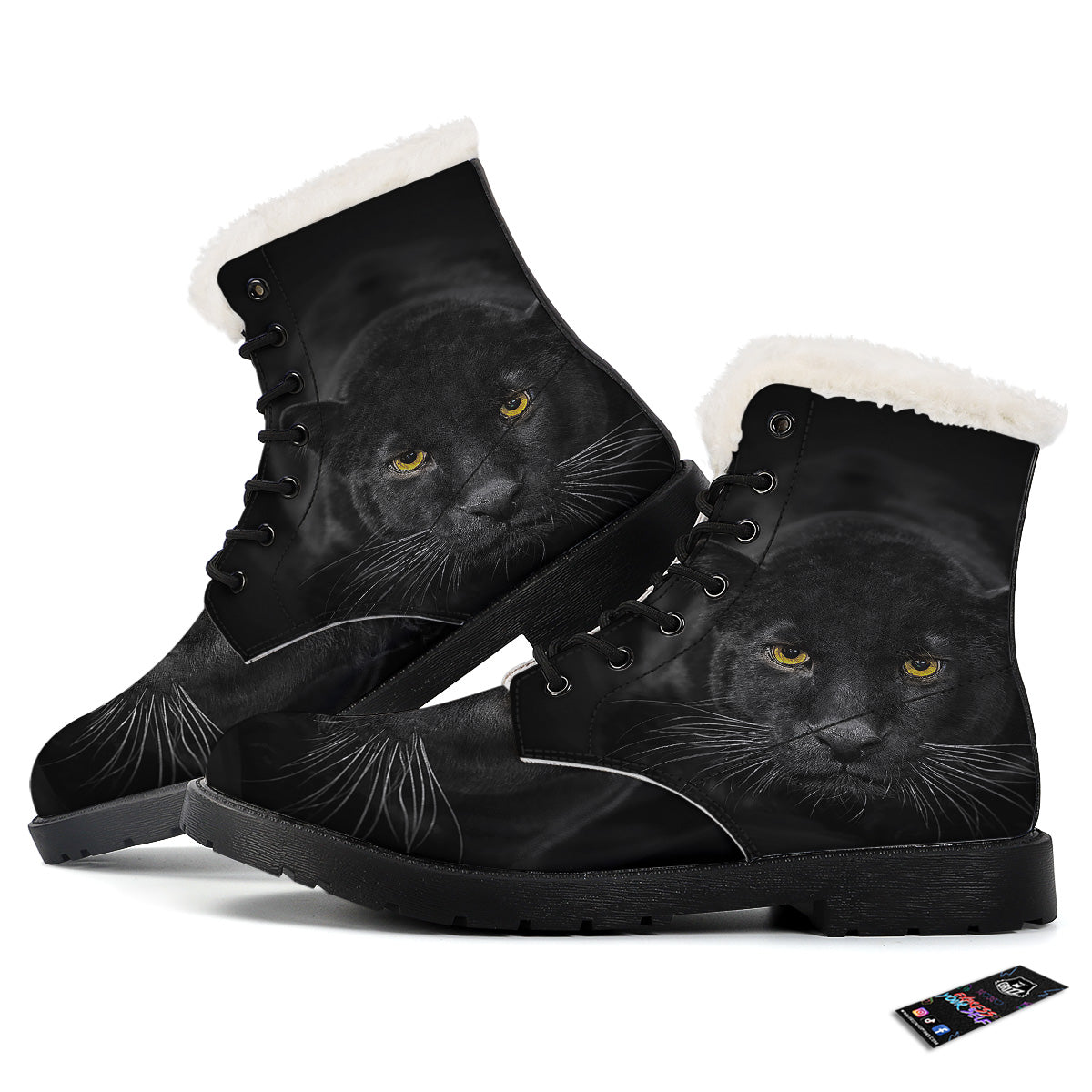 Jaguar Black Print Winter Boots-grizzshop