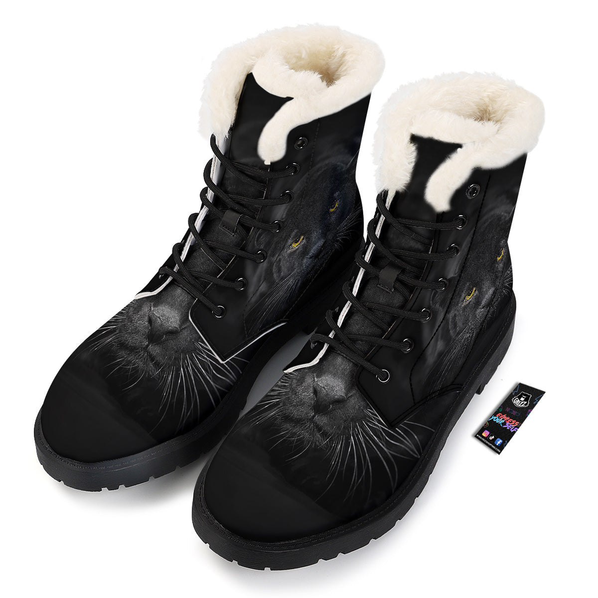 Jaguar Black Print Winter Boots-grizzshop