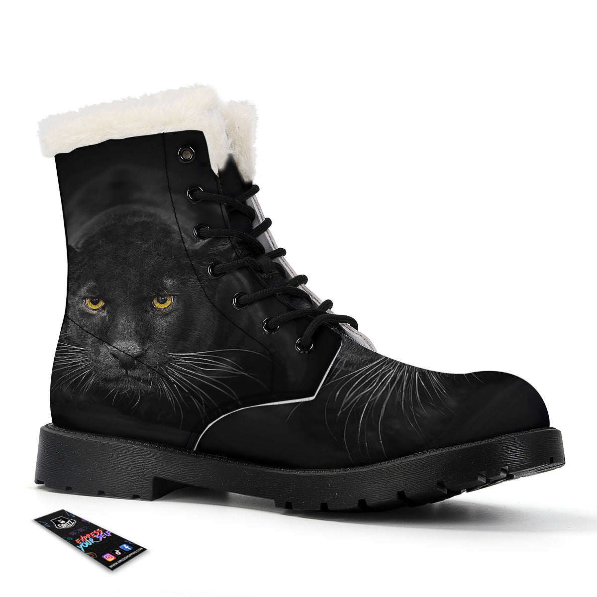 Jaguar Black Print Winter Boots-grizzshop
