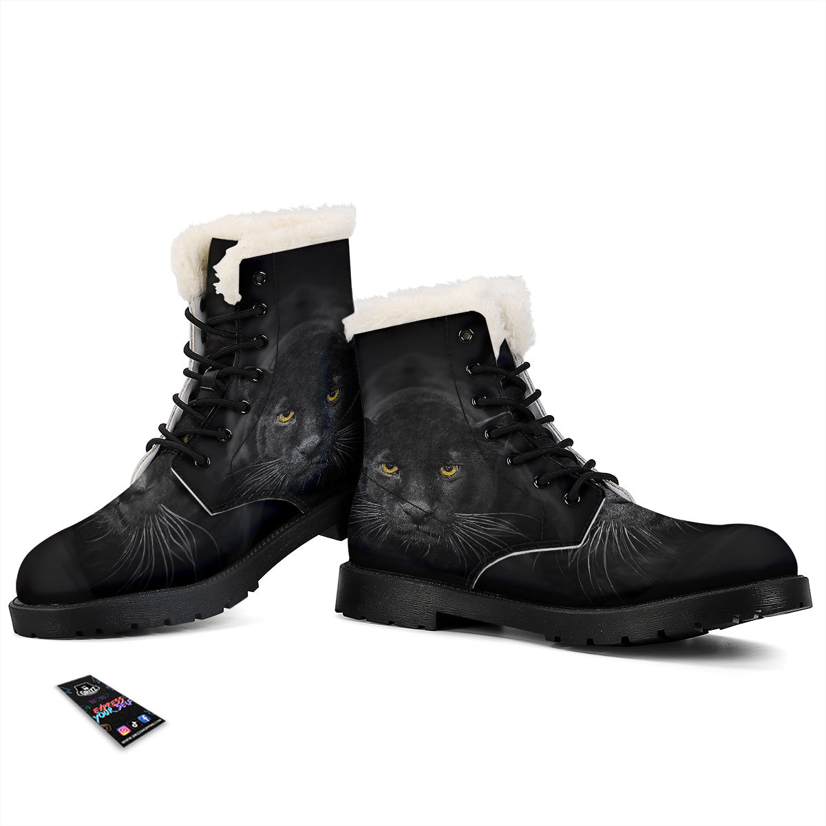 Jaguar Black Print Winter Boots-grizzshop