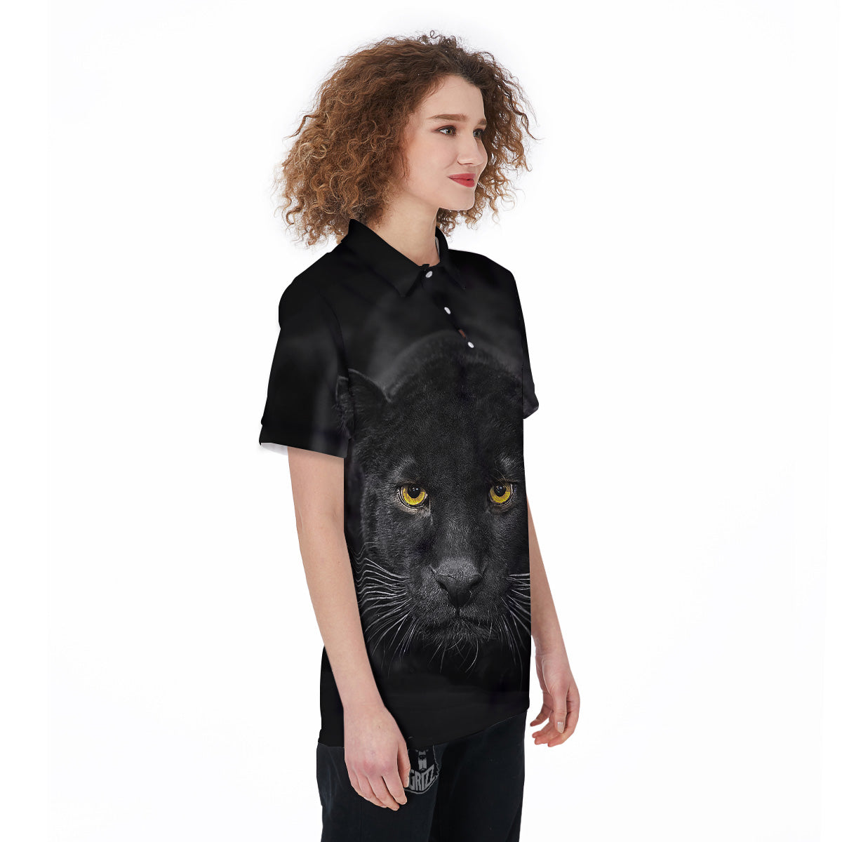 Jaguar Black Print Women's Golf Shirts-grizzshop