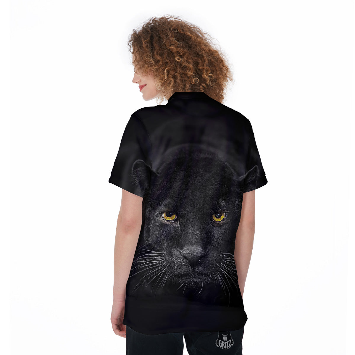 Jaguar Black Print Women's Golf Shirts-grizzshop