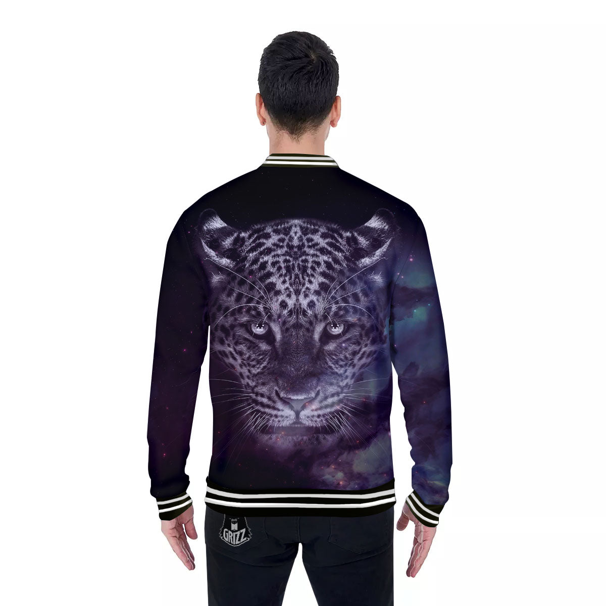 Jaguar Galaxy Print Baseball Jacket-grizzshop
