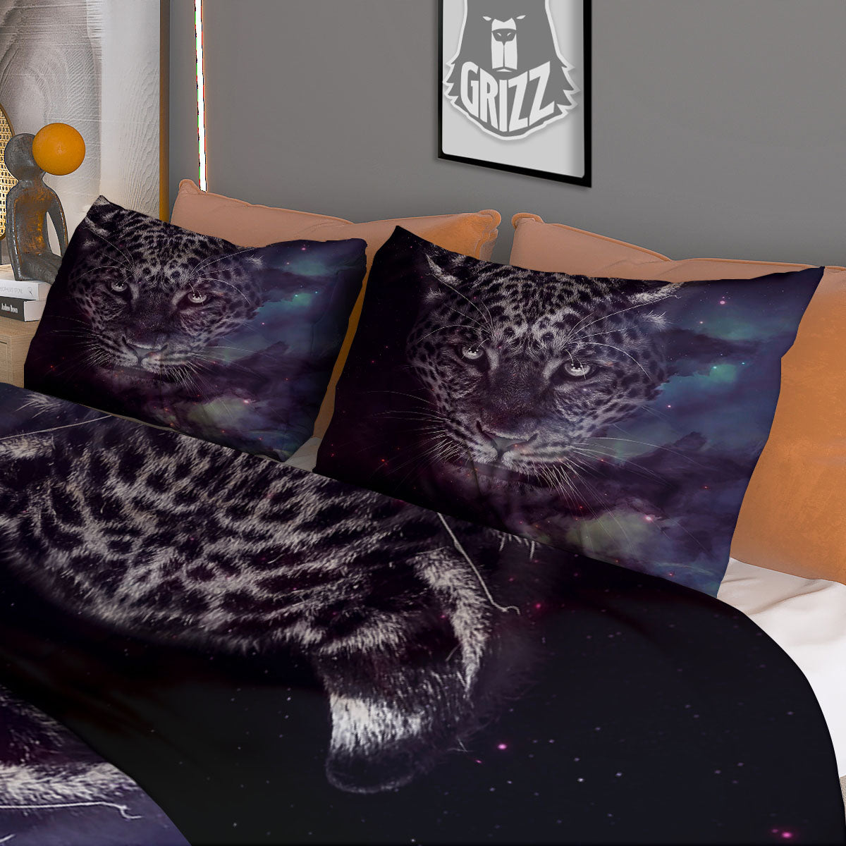 Jaguar Galaxy Print Duvet Cover Bedding Set