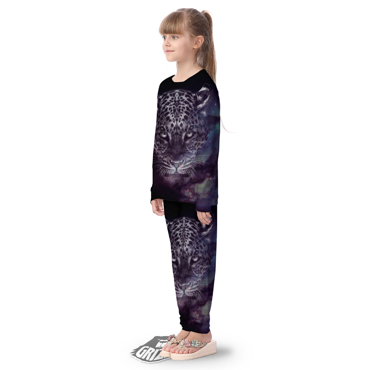 Jaguar Galaxy Print Kid's Pajamas-grizzshop