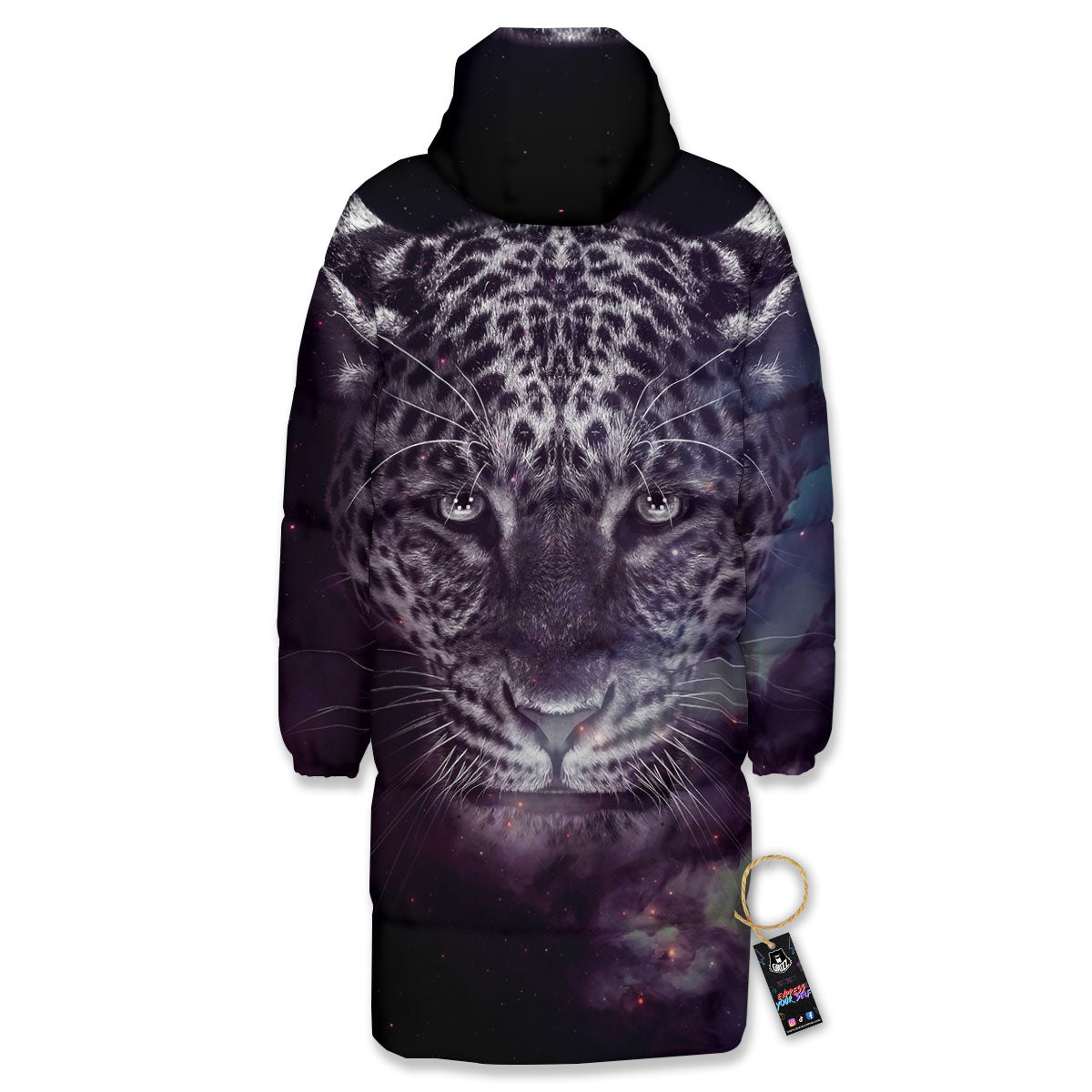 Jaguar Galaxy Print Long Down Jacket-grizzshop