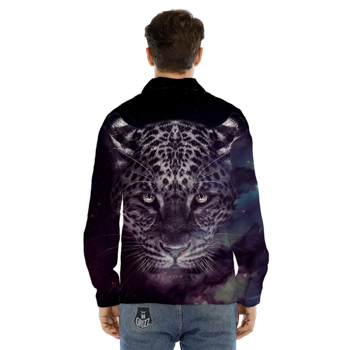 Jaguar Galaxy Print Men's Dress Shirts-grizzshop