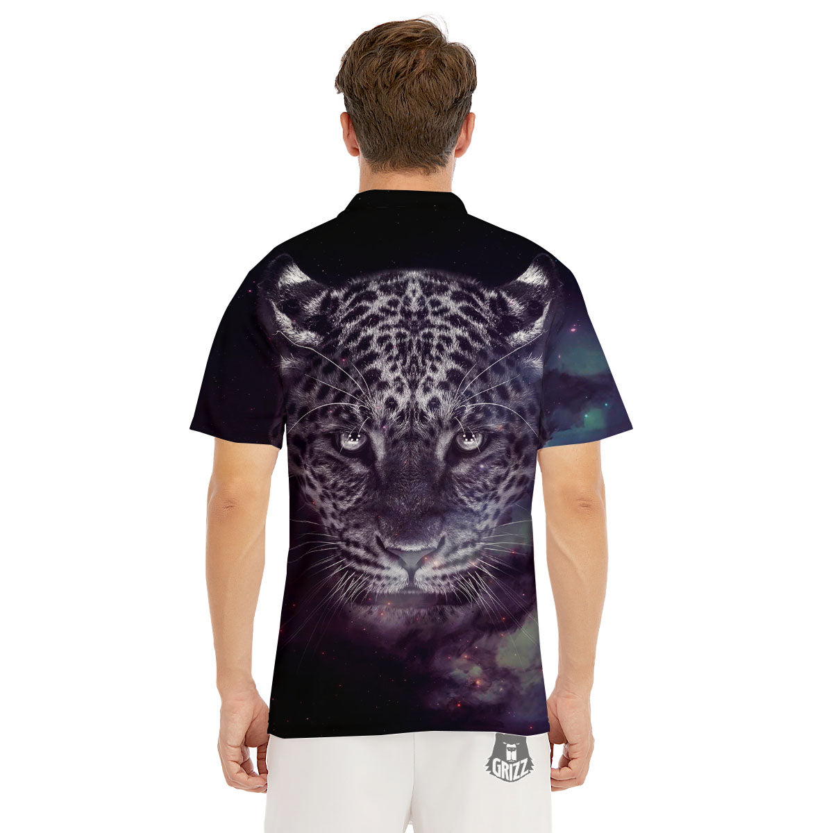 Jaguar Galaxy Print Men's Golf Shirts-grizzshop
