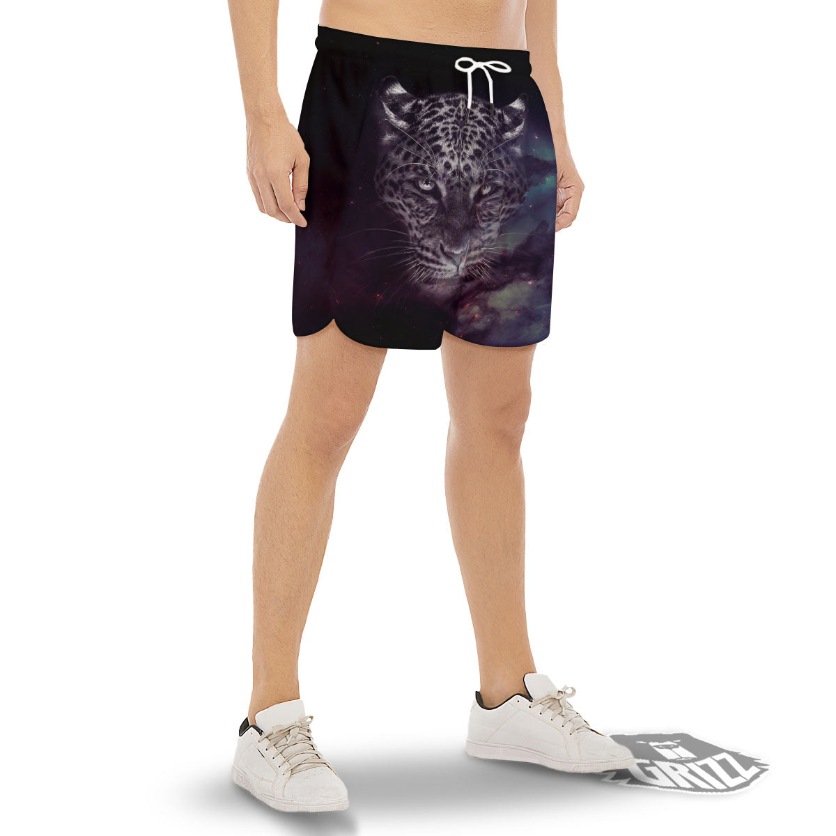 Jaguar Galaxy Print Men's Gym Shorts-grizzshop