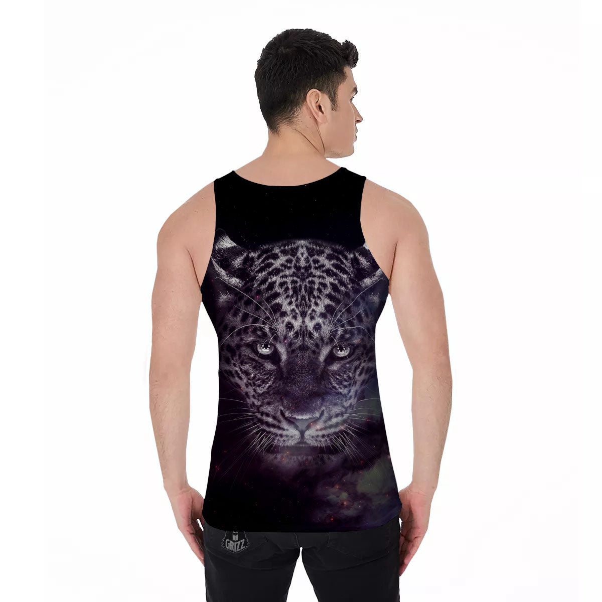 Jaguar Galaxy Print Men's Tank Top-grizzshop